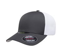 Flexfit Gorra de Camionero Jaspeada, Panel único, Carbón/Blanco, Large/X-Large