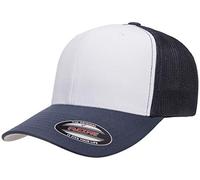 Flexfit Malla de Camionero con Paneles Frontales Tapa, Azul Marino/Blanco/Azul Marino, Taille Unique Unisex Adulto