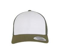 Flexfit Gorra Unisex Retro de Camionero Coloreada, para Hombre y Mujer, Disponible en 7 Colores, Talla única, Mossgreen/White/Olive, Talla única