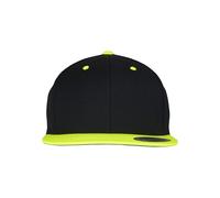Flexfit Mütze Classic Snapback 2-tone - Gorro, unisex, Multicolor (Blk/Neonyellow), Talla única