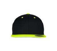 Flexfit Mütze Classic Snapback 2-tone - Gorro, unisex, Multicolor (Blk/Neonyellow), Talla única