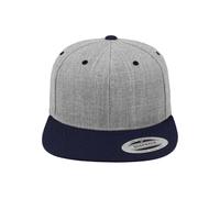 Flexfit Mütze Classic Snapback 2-tone - Gorro, unisex, Multicolor (Heather/Navy), Talla única