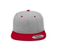 Flexfit Mütze Classic Snapback 2-tone - Gorro, unisex, Multicolor (Heather/Red), Talla única