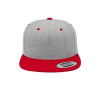 Flexfit Mütze Classic Snapback 2-tone - Gorro, unisex, Multicolor (Heather/Red), Talla única