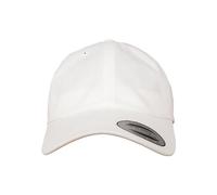 Flexfit Peached Cotton Sarga Dad Unisex Gorra para Hombre y Mujer, plástico con Acabado Aterciopelado Especial, Unisex, Peached Cotton Twill Dad Cap, Blanco, Talla única