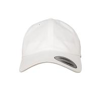 Flexfit Peached Cotton Sarga Dad Unisex Gorra para Hombre y Mujer, plástico con Acabado Aterciopelado Especial, Unisex, Peached Cotton Twill Dad Cap, Blanco, Talla única