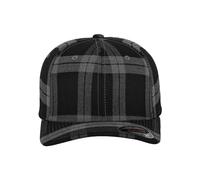 Flexfit Tartan Plaid Gorros. Unisex adulto, colores - negro y rojo, S-M