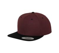 Flexfit Classic Snapback 2-tone, Gorra Elegante De Béisbol Con Forma Y Material Mezcla Lana Hombre, Multicolor (maroon/blk), Talla Única