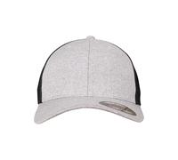 Flexfit Unisex Melange Malla Tapa, Unisex, Melange Mesh, Heather/Black, Medium