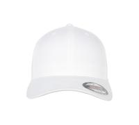 Flexfit Yupoong Gorra de béisbol Unisex de algodón orgánico con Banda Flexible en el Interior, Talla S/M o L/XL (Circunferencia de Cabeza de 54-61 cm), Blanco, L/XL