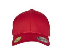 Flexfit Yupoong Gorra de béisbol Unisex de algodón orgánico con Banda Flexible en el Interior, Talla S/M o L/XL (Circunferencia de Cabeza de 54-61 cm), Rojo, S/M