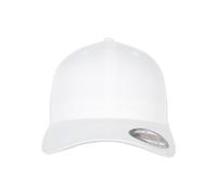 Flexfit Yupoong Gorra de béisbol Unisex de algodón orgánico con Banda Flexible en el Interior, Talla S/M o L/XL (Circunferencia de Cabeza de 54-61 cm), Blanco, S/M