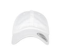 Flexfit Yupoong Gorra Unisex de algodón orgánico con Visera Curvada, Gorra de béisbol de algodón orgánico, tamaño Ajustable, Talla única, Blanco, Talla única