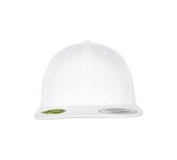 Flexfit Yupoong Gorra Unisex Snapback de algodón orgánico con Visera Recta, Gorra de béisbol de algodón orgánico, tamaño Ajustable, Talla única, Blanco, Talla única
