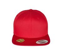 Flexfit Yupoong Gorra Unisex Snapback de algodón orgánico con Visera Recta, Gorra de béisbol de algodón orgánico, tamaño Ajustable, Talla única, Rojo, Talla única