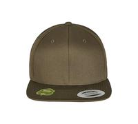 Flexfit Yupoong Gorra Unisex Snapback de algodón orgánico con Visera Recta, Gorra de béisbol de algodón orgánico, tamaño Ajustable, Talla única, Verde Oliva, Talla única