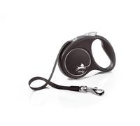 Flexi Black Design Correa Extensible para Perros Talla M - 5 m - Plata