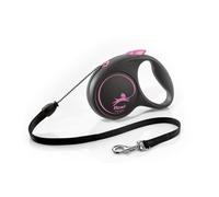 flexi® Black Design M | 5 m Correa retractilable de cordón | máx. 20 kg