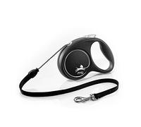 Flexi® Black Design M Cordón 5 m Negro/Plata, Correa Extensible para Perros hasta máx. 20 kg