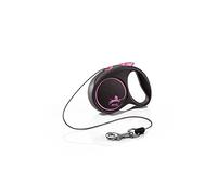 Flexi® Black Design XS Cordón 5 m Negro/Pink, Correa Extensible para Perros hasta máx. 8 kg