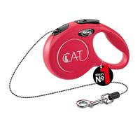 flexi® CAT Cordón 3 m roja, correa extensible para gatos hasta máx. 8 kg