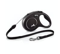 flexi CL10C8.250.S-Correa retráctil, Color Negro, tamaño pequeño NewClassicSCord8mblack, Cromo, Small-26 ft