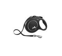 Flexi® Classic L Correa retráctil para Perros, Cinta de 8m, Negro | El Original flexi®: correa retráctil fabricada en Alemania desde 1973, para perros de hasta 50 kg