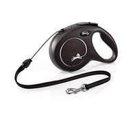flexi® Classic M | 8 m Correa retractilable de cordón | Perros máx. 20 kg | Freno desmontable con una mano, botón stop-and-go, mango flexible ergonómico, mosquetón sólido, fabricado en Alemania