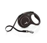 flexi® Classic M Cinta 5 m negro, correa extensible para perros hasta máx. 25 kg