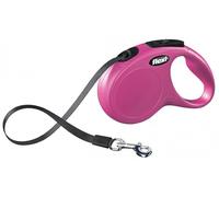 Flexi® classic s cinta 5 m pink, correa extensible para perros hasta