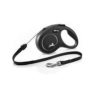 Flexi Correa retráctil para perros New Classic – Cordón 8 m – Talla S Negro (hasta 12 kg)