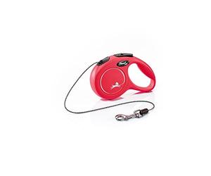 flexi® Classic XS | 3 m Correa retractilable de cordón | Perros máx. 8 kg | Tamaño de bolsillo, mango de 3 dedos, freno desmontable con una mano, botón stop-and-go, made in Germany