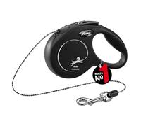 Flexi® Classic XS Cordón 3 m Negro, Correa Extensible para Perros hasta máx. 8 kg