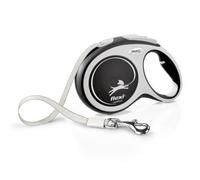 flexi® Comfort L | 5 m Correa retractilable de Cinta | Perros máx. 50 kg | Mango ajustable suave táctil, freno desmontable con una mano, botón stop-and-go, mosquetón sólido, fabricado en Alemania