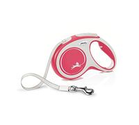 flexi® Comfort M | 5 m Correa retractilable de Cinta | Perros máx. 25 kg | Mango ajustable suave táctil, freno desmontable con una mano, botón stop-and-go, mosquetón sólido, fabricado en Alemania