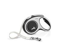 flexi® Comfort M | 5 m Correa retractilable de Cinta | Perros máx. 25 kg | Mango ajustable suave táctil, freno desmontable con una mano, botón stop-and-go, mosquetón sólido, fabricado en Alemania