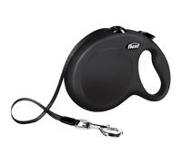 Flexi correa de cinta extensible negro para perros