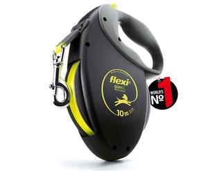 flexi® Giant Professional L Cinta 10 m negro/amarillo neón, correa extensible para perros hasta máx. 50 kg