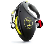 flexi® Giant S/M Cinta 8 m negro/amarillo neón, correa extensible para perros hasta máx. 25 kg