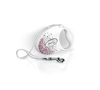 Flexi Glam Splash - Correa retráctil pequeña para Perros de hasta 12 kg, Color Blanco Perla