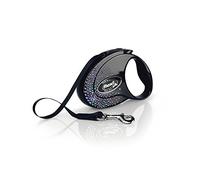 Flexi Glam Splash Mystic Tape Onyx-Black - Correa retráctil para Perros de hasta 12 kg, 3 m, Color Negro