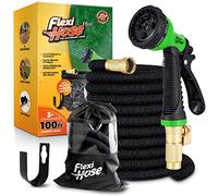 Flexi Hose Plus - Manguera para jardín ligera y expansible - Gran flexibilidad - Extrarresistente con conectores de 2 cm de latón y núcleo de látex doble - Con funda y gancho - 30 metros