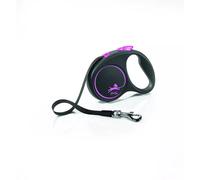 Flexi Leash Diseño Negro Cinta L 5m Hasta 50kg Rosa