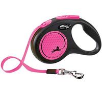 Flexi® neon s cinta 5 m negro/pink neón, correa extensible para perr