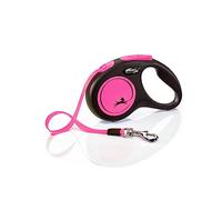Flexi Correa Extensible Reflectante De Cinta New Neón Rosa S (5 M)