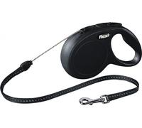 Flexi Correa retráctil para perros New Classic – Cordón 8 m – Talla S Negro (hasta 12 kg)
