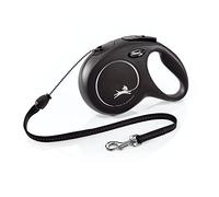flexi New Classic Cord Retractable Dog Leash NewClassicMCord8mblack, Nailon, Negro, M, 26 Ft