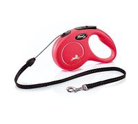 Flexi Correa retráctil clásica para Perros de hasta 26 Libras, 16 pies, pequeña, Color Rojo