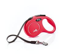 flexi New Classic - Correa retráctil para Perro (Cinta), 16 pies, pequeña, Color Rojo (CL10T5.250.R)