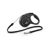 flexi New Classic Retractable Lead Cord, Black, Small, 5m (16ft) Small 5m Black